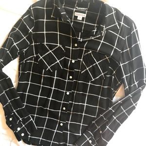 Black & White Button Down Top